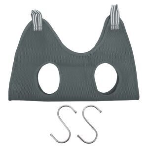 Pet Grooming Hammock Polyester Pet Grooming Tools with Hooks Small Gray